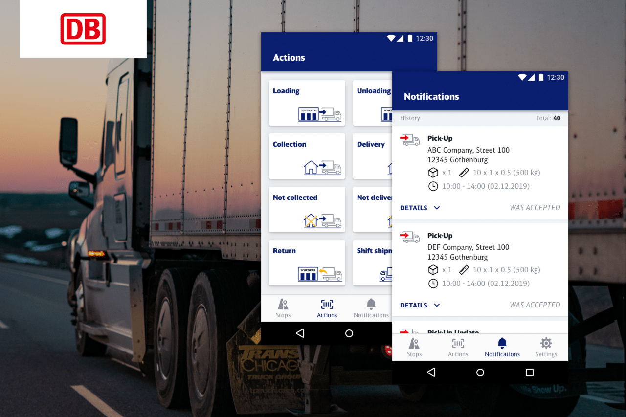 Referenz Vorschau DB Schenker App